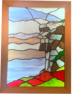 New Hampshire Old Man of the mountain stained glass light box