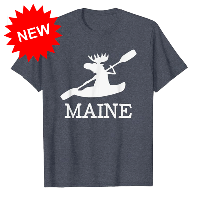 Maine kayak moose t-shirt